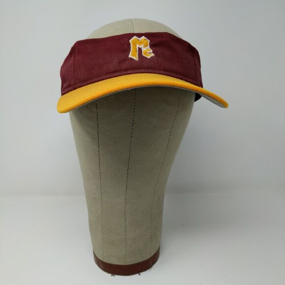 DeLong Strapback Sun Visor Hat Red & Yellow Embroidered Logo MC - Picture 2 of 10